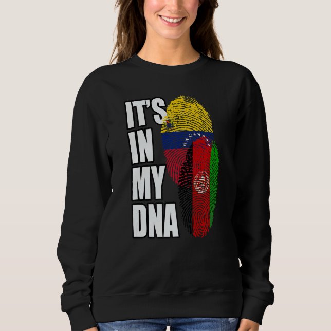 Sudadera Venezuelan And Afghan Mix Dna Flag Heritage (Anverso)