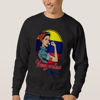 Sudadera Venezuelan Girl With Venezuela Flag
