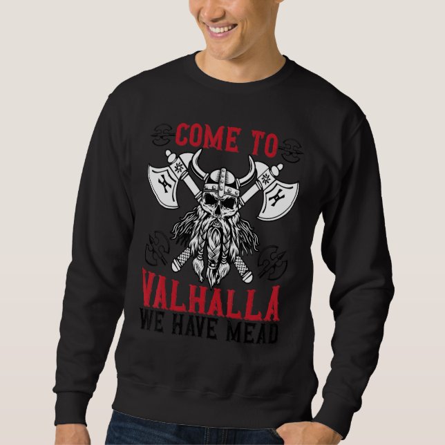 Sudadera Vengan A Valhalla, Tenemos Viaje De Carne (Anverso)