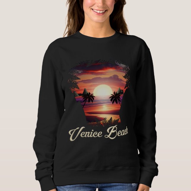Sudadera Venice Beach Vibrant Sunset Los Angeles California (Anverso)