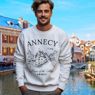 Sudadera Venice of the Alps – Annecy France Scenic Illustra