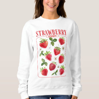 Sudadera Verano de fresa - Diseño de acuarela de fruta fres