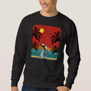Sudadera Verano de león marino retro con árbol de coco de p