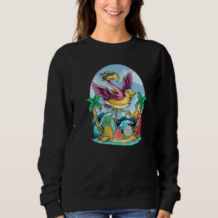 Sudadera Verano Flamingo Beach Vibes Vacaciones Tropicales