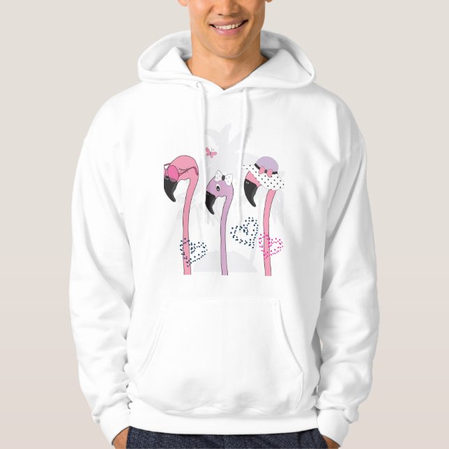Sudadera Verano Flamingo: Ilustracion Beach Vintage. (Anverso)