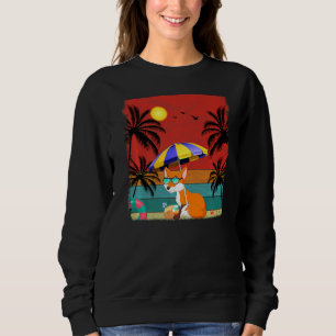 Sudadera Verano Fox retro de árbol de coco de playa