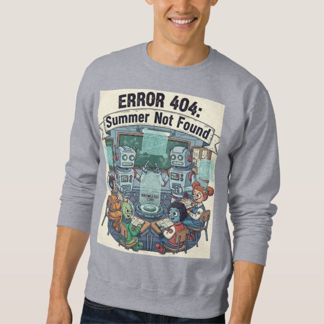 Sudadera Verano no encontrado - Gracioso Robot Retro (Anverso)