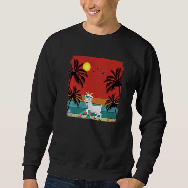 Sudadera Verano retro de cabra de coco de playa (Anverso)