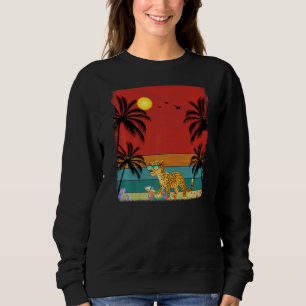 Sudadera Verano retro gráfico de árbol de coco de playa