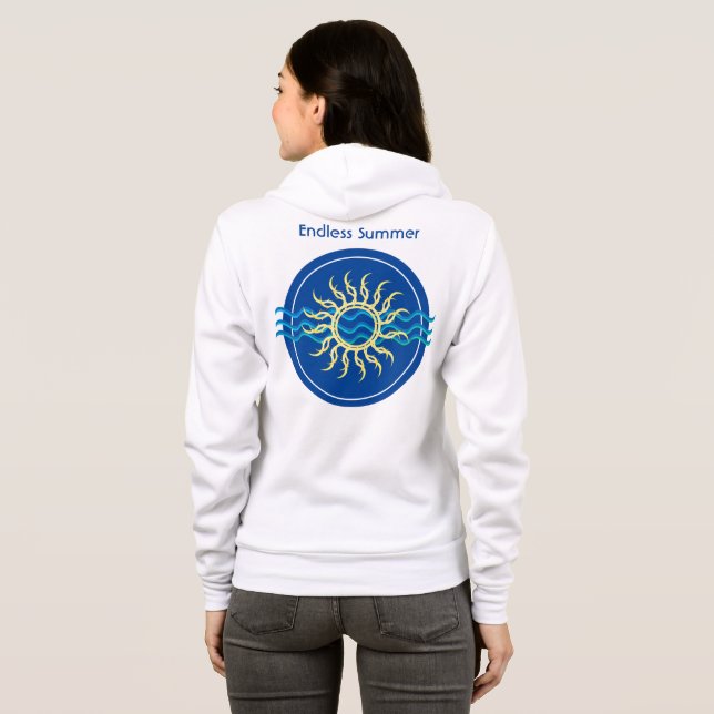 Sudadera Verano sin fin | Hoodie de Sol Costero Completo (Reverso completo)