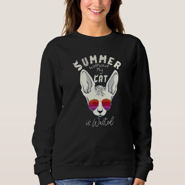 Sudadera Verano Sin Mi Gato Se Desperdicia Para Gato (Anverso)