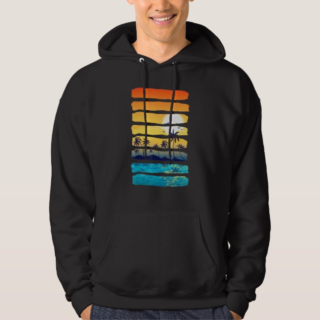 Sudadera Verano Sun Palm Tree Beach Ocean Artistic 1 (Anverso)