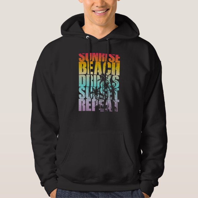 Sudadera Verano Sunrise Beach Bebidas Sunset Repeat Beach 2 (Anverso)