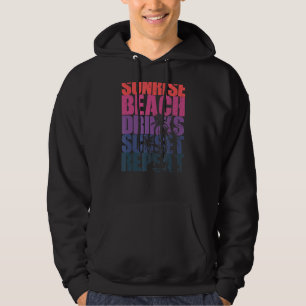 Sudadera Verano Sunrise Beach Bebidas Sunset Repeat Beach 7