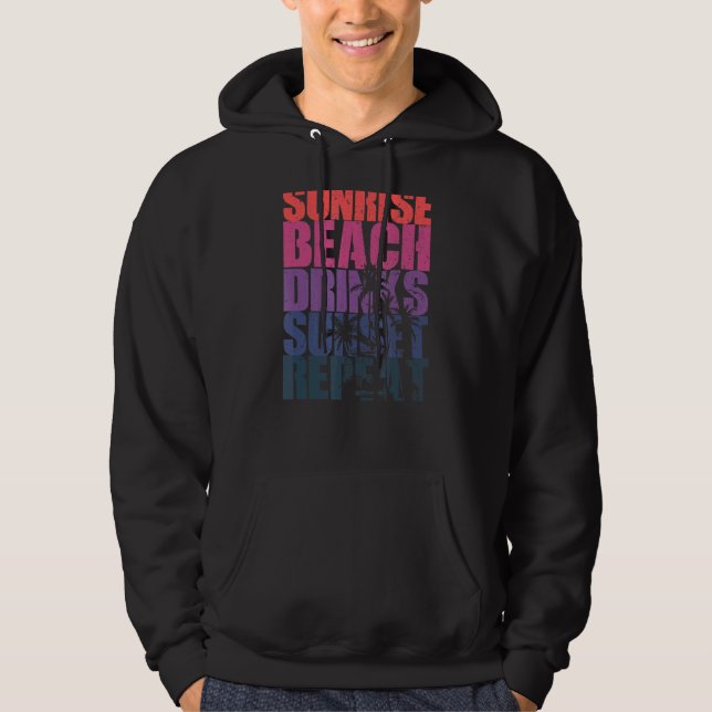 Sudadera Verano Sunrise Beach Bebidas Sunset Repeat Beach 7 (Anverso)
