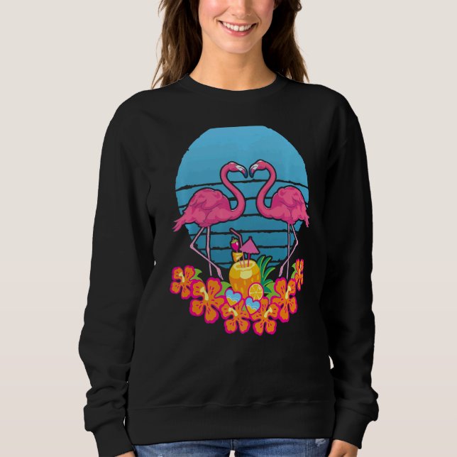 Sudadera Verano Tropical Exótico Flores Retro De Animales D (Anverso)