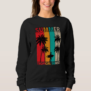 Sudadera Verano Tropical Sunset Surf In Retro Style Premium