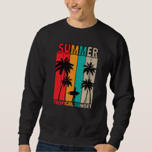 Sudadera Verano Tropical Sunset Surf In Retro Style Premium