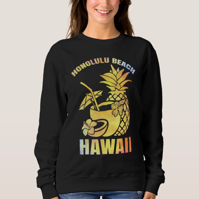 Sudadera Verano Vacaciones Retro Sunset Hawaii Playa Honolu (Anverso)