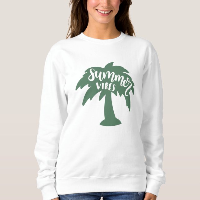 Sudadera Verano Vibes Palm Tree Sun Beach Verano (Anverso)