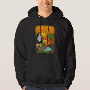 Sudadera Verano Vibes Tropical Bird Animal Palm Trees Sunse