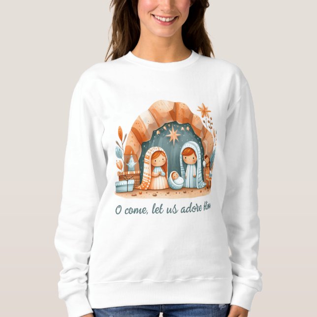 Sudadera Verde azulados, rustos Navidades Naranjas Nativida (Anverso)