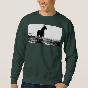 Sudadera Verde Bosque Profundo Hombre Caballo Corr