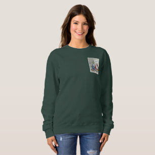 Sudadera verde con bolsillo para mujeres Santa en