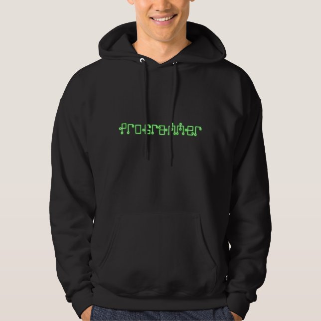 Sudadera verde del neón del programador (Anverso)