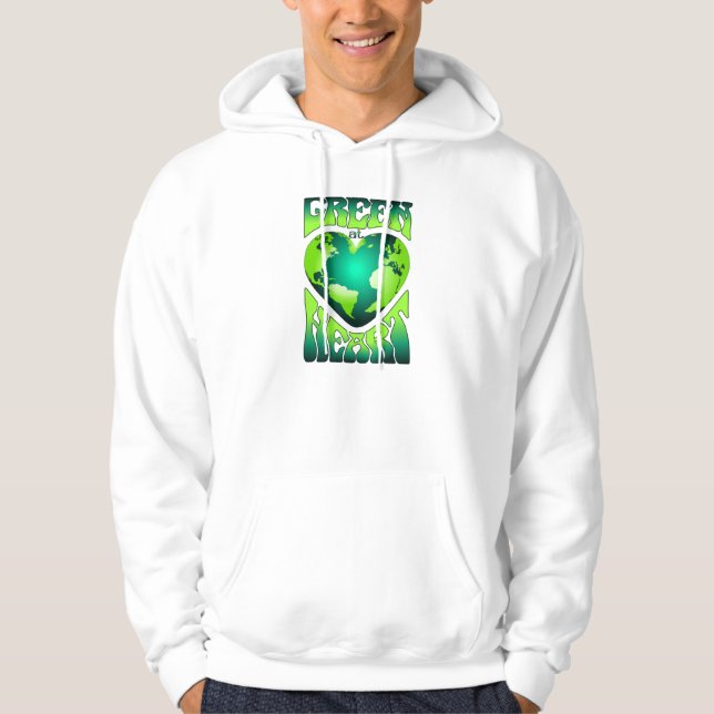 Sudadera VERDE EN EL CORAZÓN Eco Ecológico Retro Amigable C (Anverso)