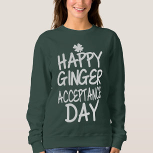 Sudadera Verde feliz del día de la aceptación del jengibr