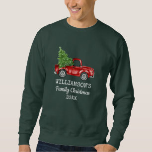 Sudadera Verde personalizado camión del vintage del navida