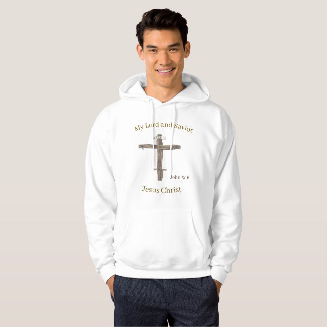 Sudadera versículo bíblico cristiano en el frente y la part (Anverso completo)