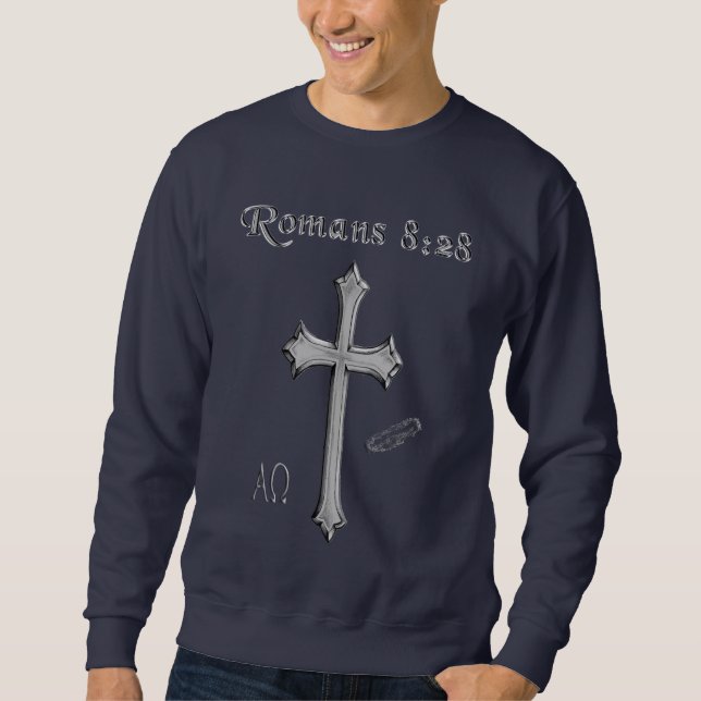 Sudadera versículo bíblico cristiano Romanos 8:28 (Anverso)
