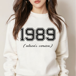 Sudadera VERSIONES 89 Año Personalizado Variedad de nombres