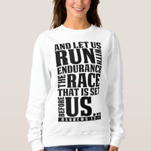 Sudadera Verso de la Biblia Cristiana Que Corramos Con Ru D