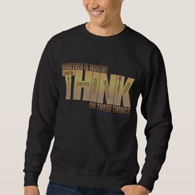 Sudadera Verso de la Biblia: Filipinas 4:8 (Anverso)