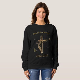 Sudadera Verso de la Biblia salvado por Grace