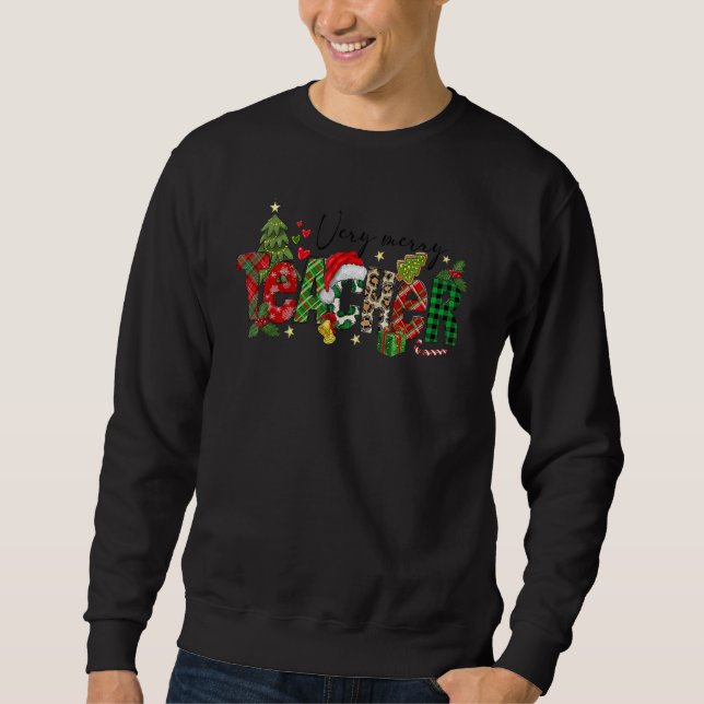 Sudadera Very Merry Teacher Christmas Teacher  For Women (Anverso)