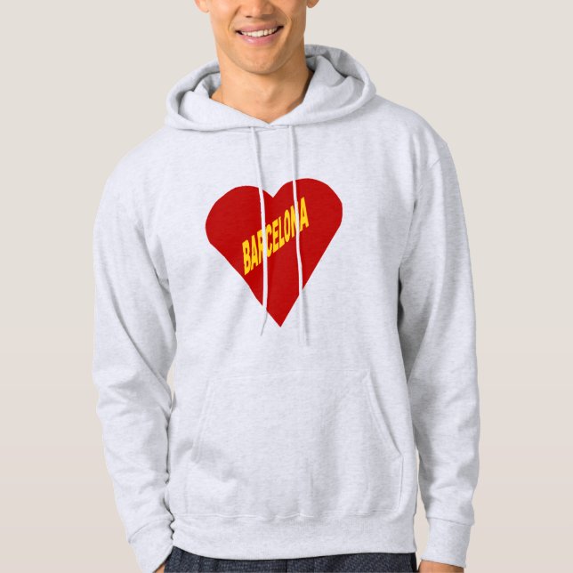 Sudadera Veste à capuche cendre homme BARCELONA (Anverso)