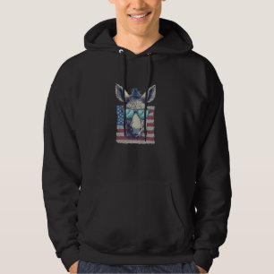 Sudadera Vestido de burro patriótico con gafas