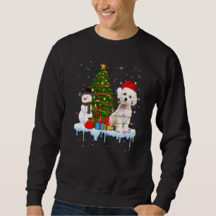 Sudadera Vestido de perro maltés Santa ilumina a Gorra de N