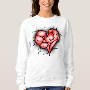Sudadera Vestido sin mangas de corazón roto y destrozado