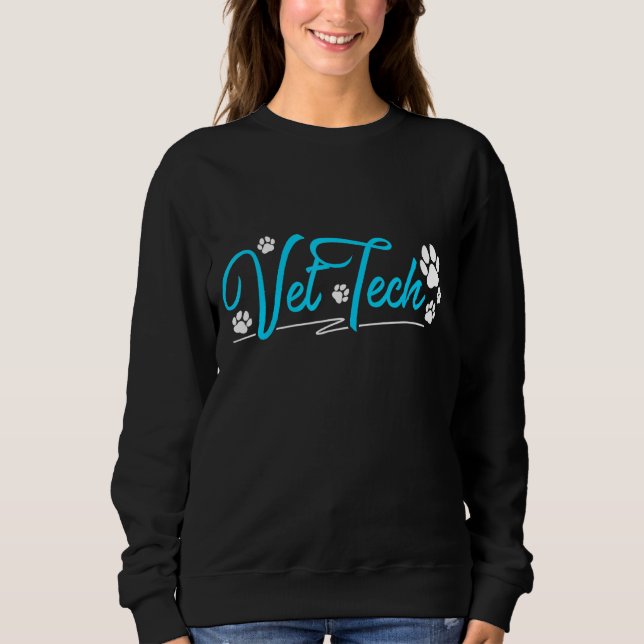 Sudadera Vet Tech Pawprint Veterinario Técnico (Anverso)