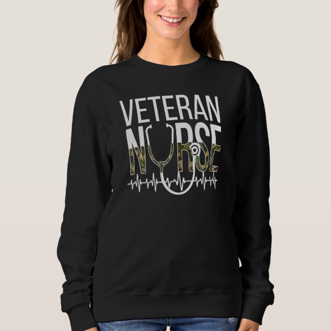 Sudadera Veteran Nursing Heartbeat Veteran Nurse 1 (Anverso)