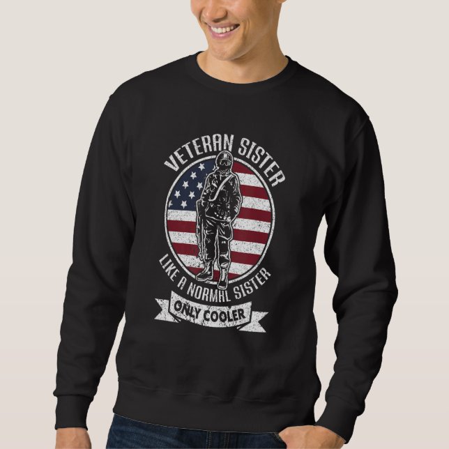 Sudadera Veteran Sister Cooler USA Flag Proud American Vete (Anverso)