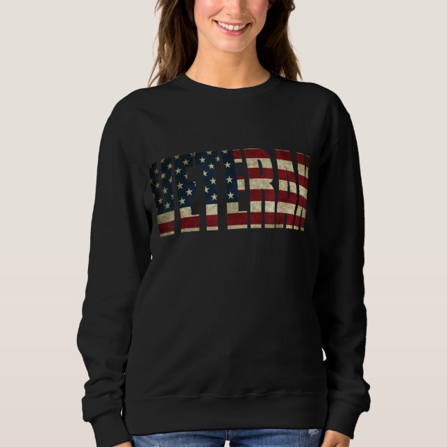 Sudadera Veterana Bandera Estadounidense (Anverso)