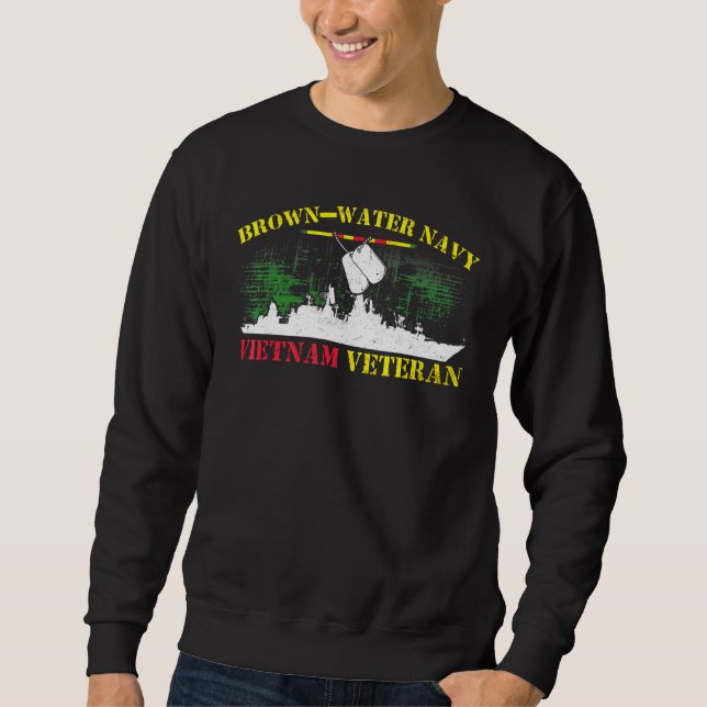 Sudadera Veterana de Vietnam de la Marina de Agua Marrón (Anverso)