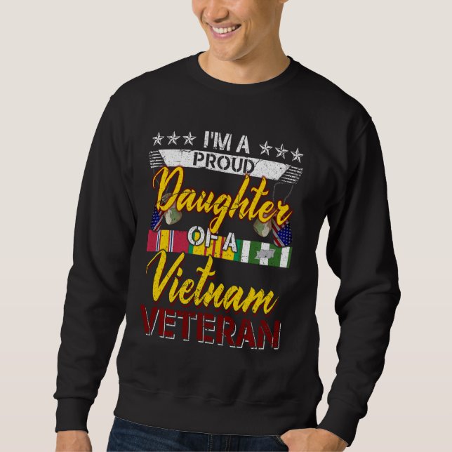 Sudadera Veterana de Vietnam: Hija Orgullosa Toca A Hombres (Anverso)