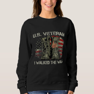 Sudadera Veterano de EE. UU. Caminé el Camino Bandera Patri